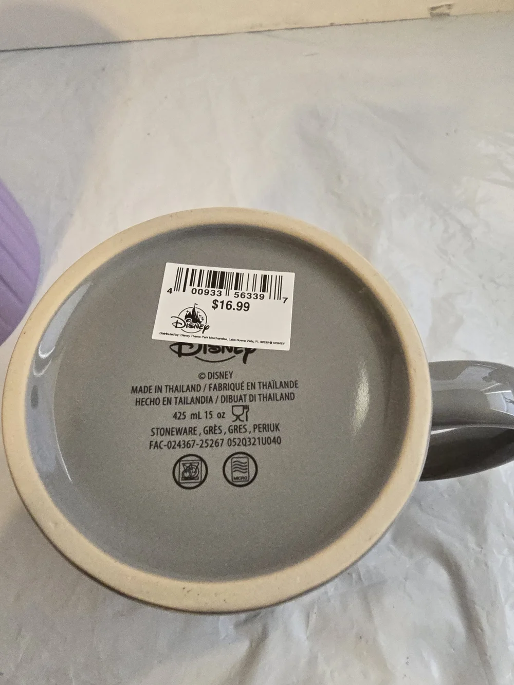 Disney Gray Mickey Mouse Grandpa Ceramic Mug New
